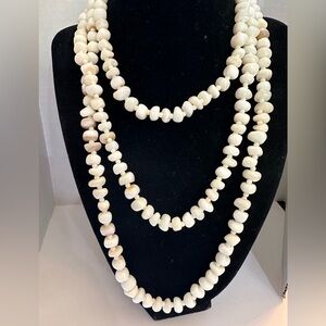 Rare long vintage mother of pearl 54” necklace